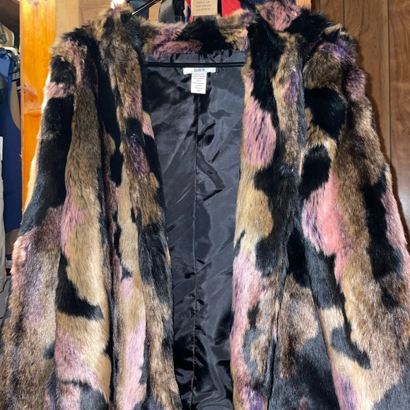 Jones New York Multicolor Faux Fur Coat - Picture 1 of 1